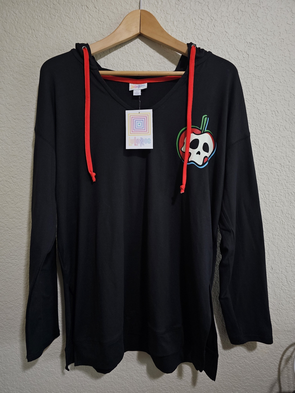 LuLaRoe Eliza Poison Apple Hoodie Glow in Dark NWT L